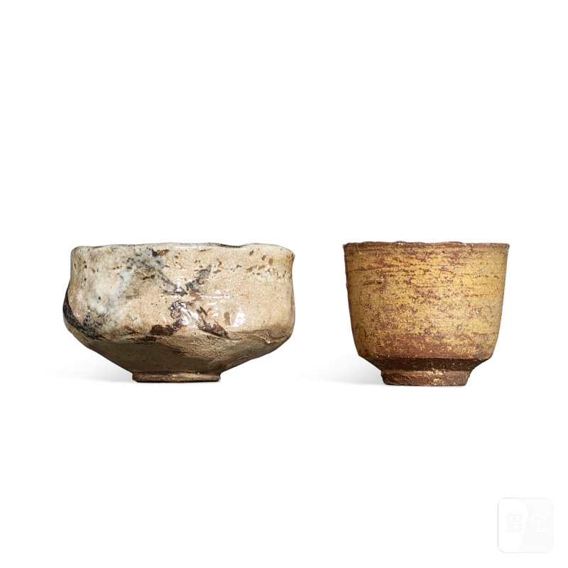 A Korean tea bowl, Joseon dynasty, and a Japanese tea bowl, Azuchi–Momoyama - Edo period | 韓國 朝鮮王朝 黃伊羅保茶盌 及 日本 安土桃山至江戶時代 鐵繪竹紋志野茶盌 - 图2